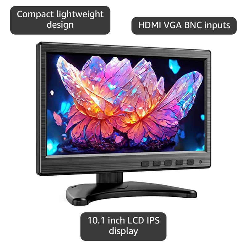 Miktver 10.1 inch Security Monitor, 1024x600 LCD Small Video Monitors