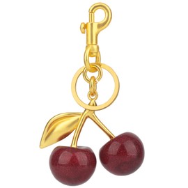 Santtbloom cherry bag charm, cute keychain cherry purse charms for handbags, bag accessories, gifts for women. (Red)