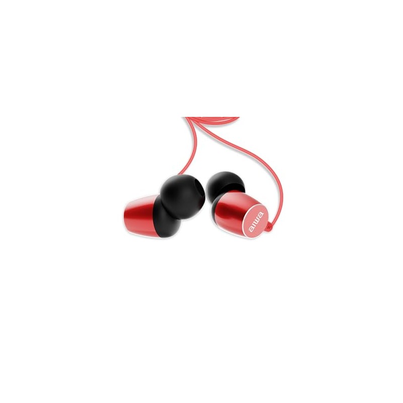 Aiwa ESTM-30RD Stereo Headphones with Multicontroller and Microphone Compatible with
