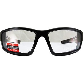 Birdz Eyewear Swoop Anti-Fog Padded Motorcycle Sunglasses Black Frame Clear Lens