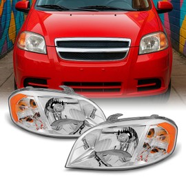 AKKON - For 2007 2008 2009 2010 2011 Chevy Aveo 4 Door Sedan LH Left & RH Right Both Side Headlights Pair Set