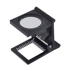 TOPINCN 10X Mini Tres Lupa Plegable Lupa Plegable de Bolsillo con Escala para Evaluación de Joyería Grabado Artesanal DIY