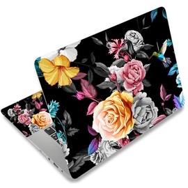 Laptop Notebook Skin Sticker Cover Decal Fits 12 13 13.3 14 15 15.4 15.6 inch Laptop Protector Notebook PC | Easy to Apply, Remove and Change Styles (Kingfisher and Rose)