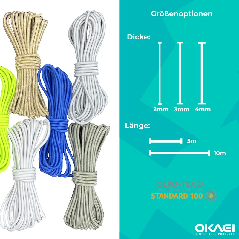 Okaei Rubber Cord 3 mm x 10 m – High-Quality