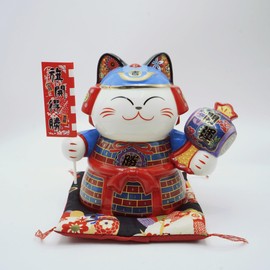 Tedkary Lucky Cat Waving Arm Fortune Cat Statue,Maneki Neko Beckoning Fengshui Wealth Cat for Welcoming for Shop, Home,Copany,Birthday Gift,Business Opening,1PC