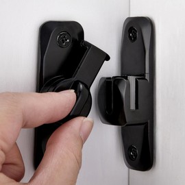 Wocoe 2 Packs Black 90/180 Degree Barn Door Lock - Zinc Alloy Right Angle Door Lock Latch, Flip Gate Latches Hardware，for Cabinets,Barn Door,Bathroom,Garden Doors,Sliding Door Latch Gate Latches
