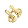Winssigma 18K Gold Plated Initial Adjustable Ring for Women(H)