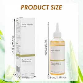 Glycolic Acid 7% Toning Solution Toner Skincare Glycolic Acid Resurfacing Solution Peeling Toner Solution Glycolic Acid Exfoliating Moisturising Skin Care Serum with Massager for Face (Type 2)