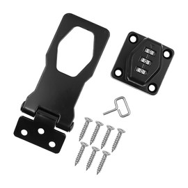 Set of 2 ZONADAH 3 Inches Cabinet Rotary Password Hasp Locks 3-Digit Password Hasp Latch Keyless Door Security Slide Latch Lock for Outdoor Household Drawer Bathroom Black