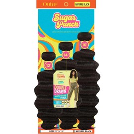 Outre Sugar Punch 100% Unprocessed Remi Human Hair - Deep 10" 12" 14" (NATURAL BLACK)