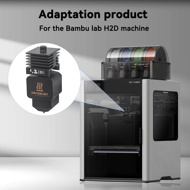 3pcs H2D Hotend 0.6mm for Bambu Lab H2D Hotend 3D