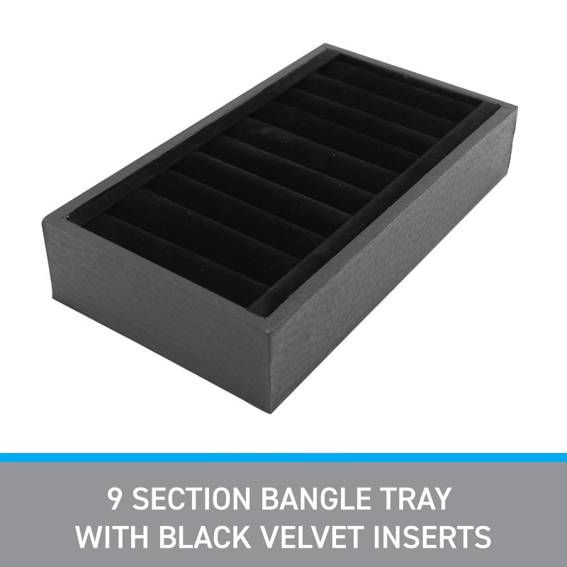 SSWBasics Ring Display Tray 9 Section Bangle Holder with Black