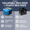 CleverMade Collapsible Milk Crate, Neptune Blue, 3PK - 25L (6