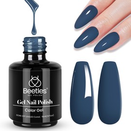 Beetles Gel Nail Polish, 1Pcs 15ML In the Grayish Blue Color Soak Off Gel Polish Nail Art Manicure Salon DIY Uv Nail Lamp Gel Nail Design Decoration at Home