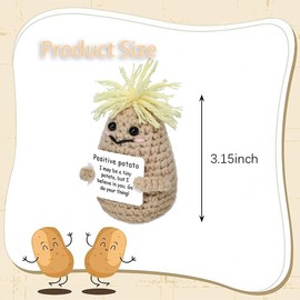 Letken Positive Potato Crochet Mini Knitted Potato Toy Home Decorations Encouragement Gifts (Mr. Potato)