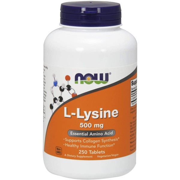 NOW Supplements, L-Lysine (L-Lysine Hydrochloride) 500 mg, Amino Acid, 250 Tablets