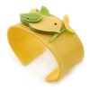 Avalaya Yellow, Light Green Acrylic, Austrian Crystal Dove Cuff Bracelet