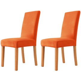AXZDTH 2 Pcs Dining Room Large Velvet High Back Chair Covers Elastic Stretchable Parson Chair Covers Slipcover for Kitchen and Dining Room Banquet Home Party Decor