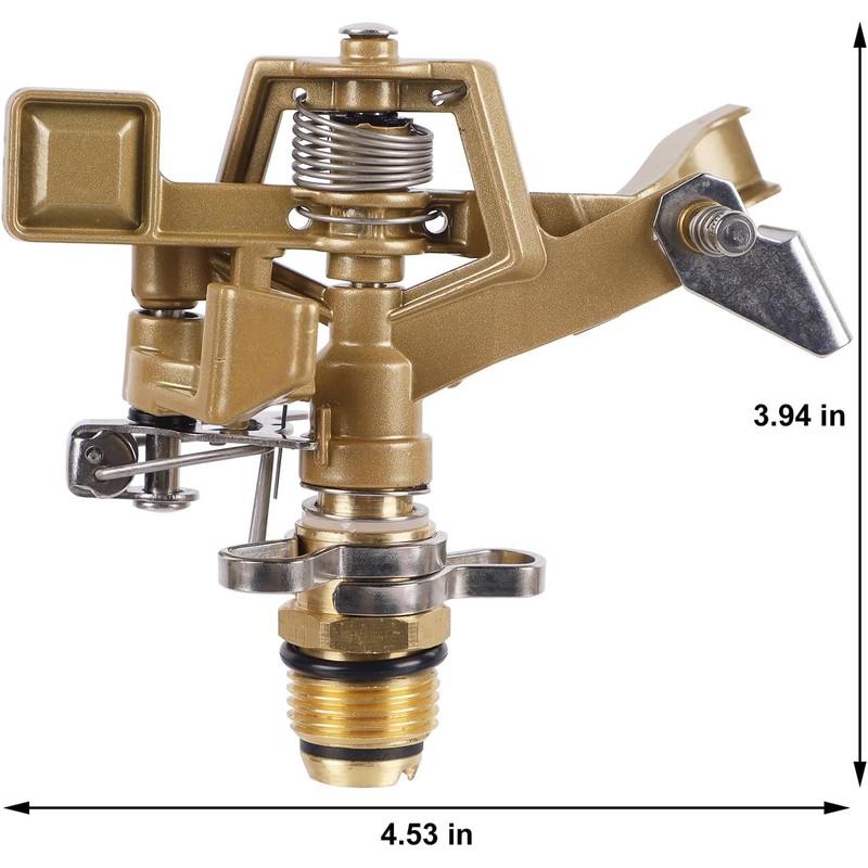 Biswing 1/2 Inch Brass Impact Sprinkler 2 Pack, Heavy Duty