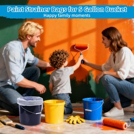 10 Pcs Paint Strainer Bags 5 Gallon- Premium Nylon Paint Filter with Elastic Top, Fine White Mesh for Smooth Painting & Gardening, Disposable Strainer for Paint Bucket & Hydroponics