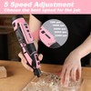 WORKPRO Pink 12V Cordless Rotary Tool Kit, 5 Variable Speeds,