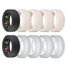 BandRain 10 Pack Cover for Oura Ring Gen 4 & 3/ULTRAHUMAN Ring AIR, Anti-Scratch Elastic Silicone Protector Case Accessories for Women Men Working Out Gym (10 Colors - Set 10, M (11/12/13/14/15))
