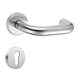 CK Door Fittings High-Quality Stainless Steel Rosette Fitting Orlando Profile Cylinder (PZ) for Interior Doors from 35 to 48 mm, Matt Silver