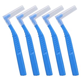 5 PCS Interdental Brush, Angle Dental Brush Cleaner, Toothpick Flossing Head, Tooth Cleaning Tool, Dental Tooth Brush Interdental Cleaners for Tooth Cleaning(Blue)