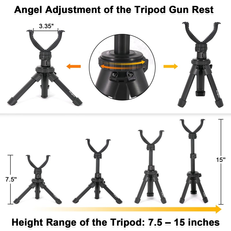 HUNTPAL Portable Shooting Tripod Rapid Shooting Stick Gun Rifle Rest