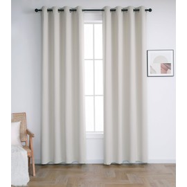 INLINAS 42W x 84L Inch Blackout Curtains for Bedroom, Thermal Insulated, Noise Reduction, Energy Saving Set of 2 Panels, Light Beige