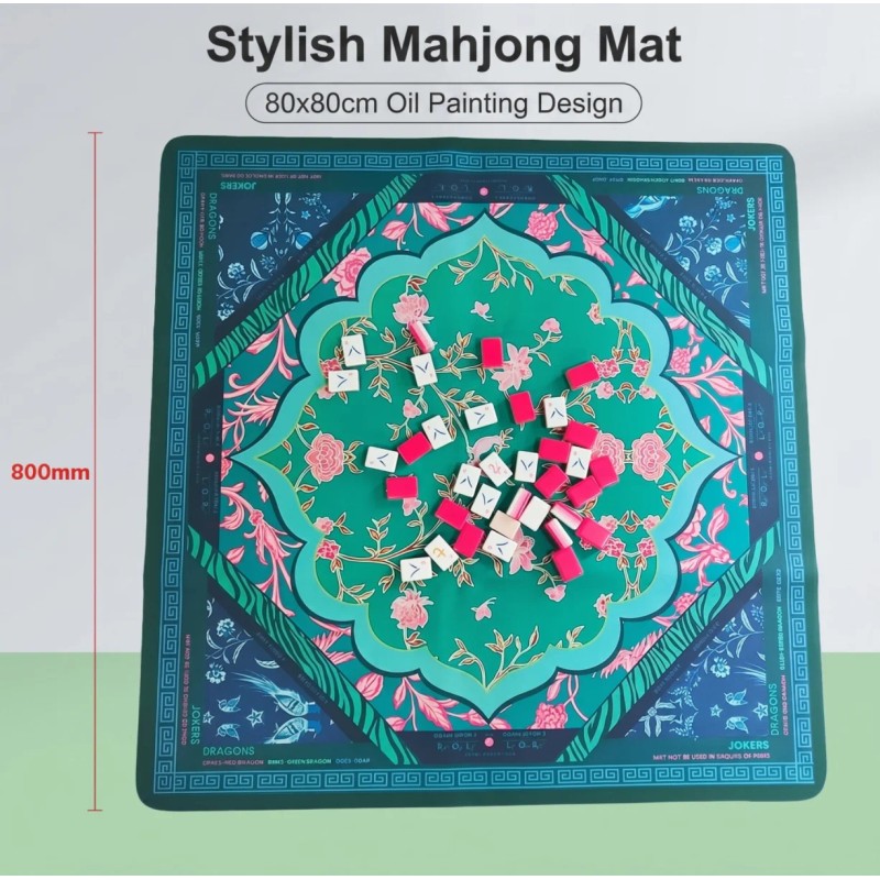 Premium Microfiber American Mahjong Mat Waterproof Stain Resistant Foldable Portable