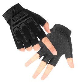 Kids Half Finger Cycling Gloves Non-Slip Fingerless Adjustable Mitten Shock-Absorbing Gloves for 3-6 Years Old Boys Girls Fishing Biking Exercise Training Roller Skating Parkour Outdoor Sports