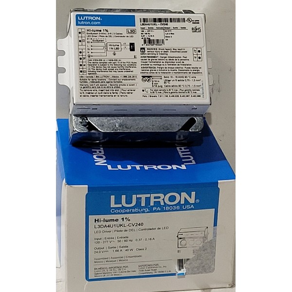 Lutron Hi-Lume 1%LED Driver 120-277V AC 24V DC 1.60ADC 5 to 40W