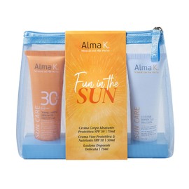 Alma K Fun in The Sun Set - Crema facial protectora y nutritiva SPF 50 - Crema corporal hidratante protectora - Loción suave para después del sol - Cuidado de la piel - 3 piezas