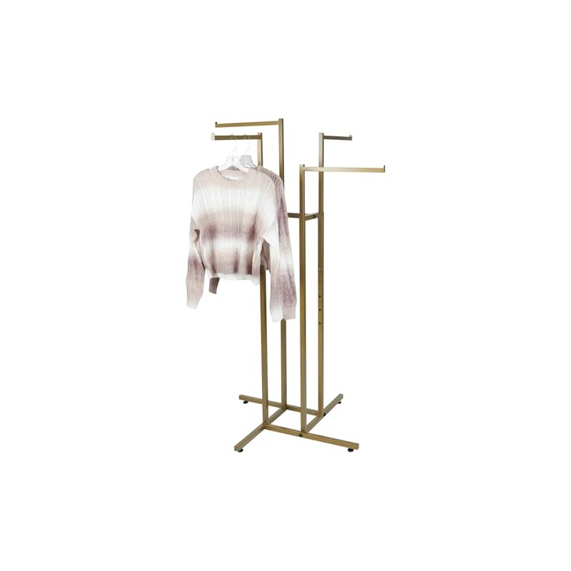 SSWBasics Gold 4-Way Clothing Rack with Straight Arms
