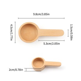 Luckious Short Handle Wooden Coffee Spoon - Coffee and Tea Measuring Tool, Multipurpose Sugar Powder Scoop Cup Coffee Bean Measuring Scoop for Home Kitchen (Short Handle)