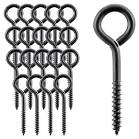 Wright Products Lag Screw Eye, 20-Pack, 3 Inch x .25 inch - Heavy-Duty, Weather-Resistant Hardware for Outdoor and Indoor Applications - Ideal for Hanging Plants, Swing Sets, Matte Black