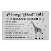 Laluminter Lucky Little Giraffe Charm Stainless Steel Wallet Card Inserts