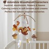 VN3BTOY Woodland Nursery Mobile, Felt Squirrel with Mushrooms, Acorns, Leaves