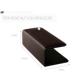 DELMON VARONE - Letter Stand Made of Premium Leather Soft Grain Brown - Document Stand for Storing Letters, Documents and Brochures - Organiser for Desk and Office with Metal Insert