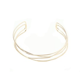 Yocoyee High Polished Simple Wire cCuff Chunky Necklace Punk Women Bohe Bohemian Statement Jewelry Collar Bib Fashion Costume Jewelry Gift-Wire Gold