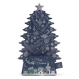 Christmas Card X158-22 (GX17) Fiber Music Blue 20 Songs, Gakken Sta:Ful Christmas Card, Greeting Card, Ready to Hang