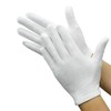 HITHIKA 2 Pairs White Cotton Gloves, 100% Cotton Moisturizing Gloves for Dry Skin, Eczema, Spa & Inspection, Reusable, Stretchable, One Size, Ideal for Parade, Costume, Jewelry, Film & Coin Handling
