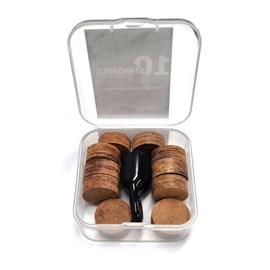 10 STANDARDS 14mm 6-Layer Pig Leather Pool Cue Tip 10pcs- Enhanced Durability and Precision, MH Hardness, Double Heat Compressed with Protector 1pcs