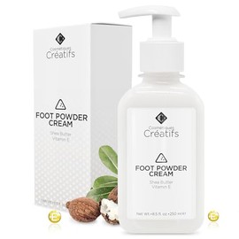 Crema en polvo para pies para talones secos agrietados, control de olores e hidratación intensa de la piel, 8.5 onzas líquidas, con manteca de karité 