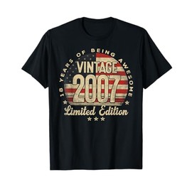 Vintage 2007 Limited Edition 18-Year-Old Gifts USA Flag T-Shirt