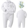 Booulfi Baby Clothes 12-18 Months Boy Bow Tie White Formal