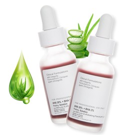 Peeling Solution AHA 30% + BHA 2%, Exfoliating Facial Serum for Acne, 30ML/ 2PCS AHA 30% BHA 2% Exfoliating Peel for Face Reduces Pore Congestion & Fine Lines.
