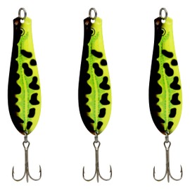 Doctor Spoons Orginal Fishing Lures Series - Made in USA - Saltwater & Freshwater - Eagle Claw Hook - Walleye, Bass, Northern, Pike, Salmon, Trout, Striper & More - Casting, Jigging, Trolling 3 Pack