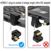 QIANRENON HDMI 2.1 U-Shape Angle Ultra HD Adapter 8K HDMI